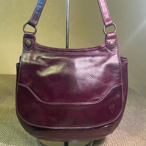 Frye Melissa Saddle Crossbody-Wine